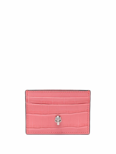 Shop Alexander Mcqueen Women's Pink Leather Card Holder