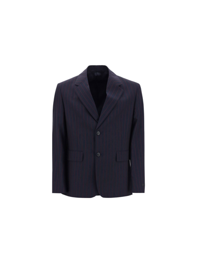 Shop Prada Men's Blue Outerwear Jacket