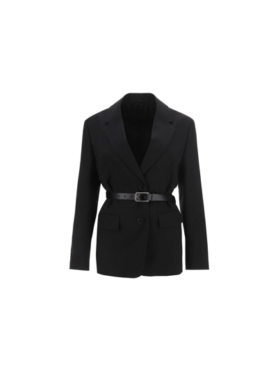 Shop Prada Women's Black Outerwear Jacket