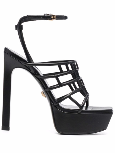 Shop Versace Women's Black Leather Sandals