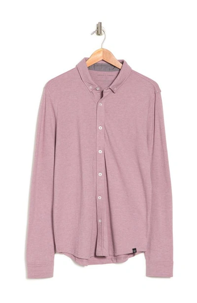 Shop Threads 4 Thought Mika Pique Button-down Shirt In Heather Lilac Ash