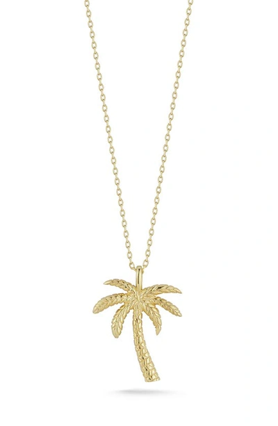 Shop Sphera Milano Palm Tree Pendant Necklace In Yellow Gold