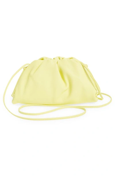 Shop Bottega Veneta The Mini Pouch Calfskin Leather Crossbody Bag In Lantern-gold