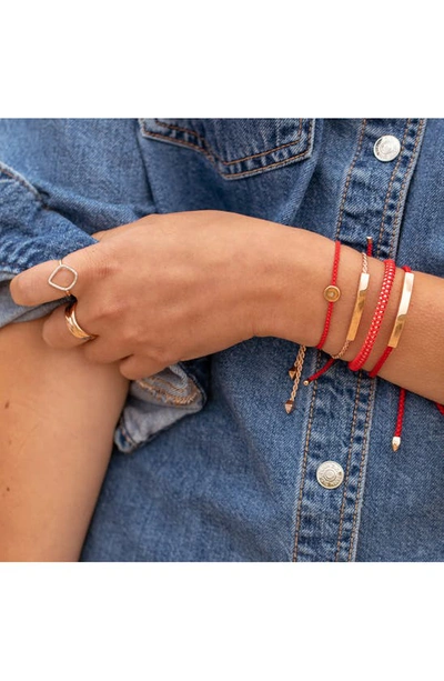 Shop Monica Vinader Linear Bar Friendship Bracelet In Gold/ Coral