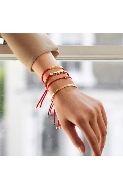 Shop Monica Vinader Linear Bar Friendship Bracelet In Gold/ Coral