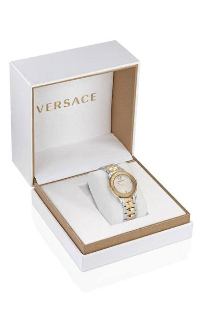Shop Versace Tribute Bracelet Watch, 36mm In Yellow Gold/ Steel