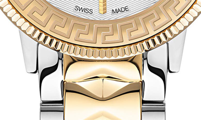 Shop Versace Tribute Bracelet Watch, 36mm In Yellow Gold/ Steel