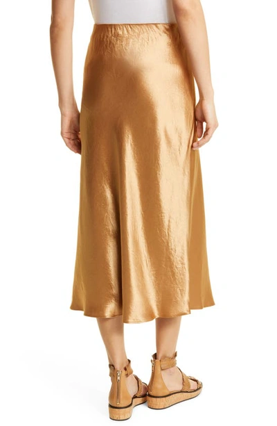 Shop Max Mara Ochre Satin Midi Skirt