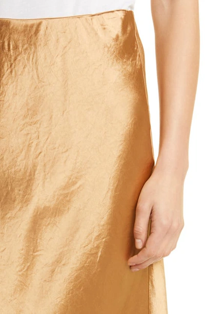 Shop Max Mara Ochre Satin Midi Skirt