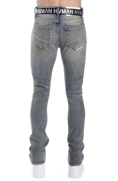 Shop Hvman Strat Belted Super Skinny Jeans In Alloy 2