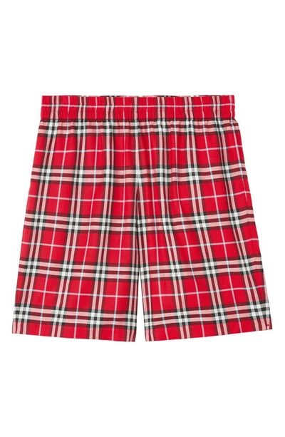 Shop Burberry Bradeston Check Shorts In Chili Red Ip Chk