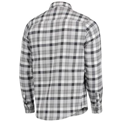 Shop Antigua Gray/white Colorado Rockies Ease Flannel Button-up Long Sleeve Shirt