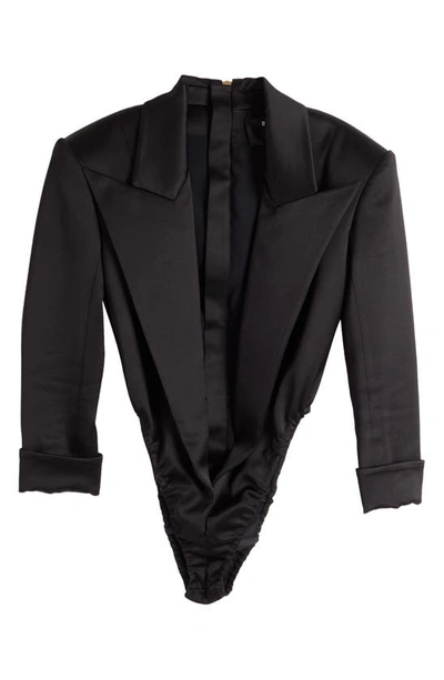 Shop Balmain Blazer Bodysuit In 0pa Noir 0pa