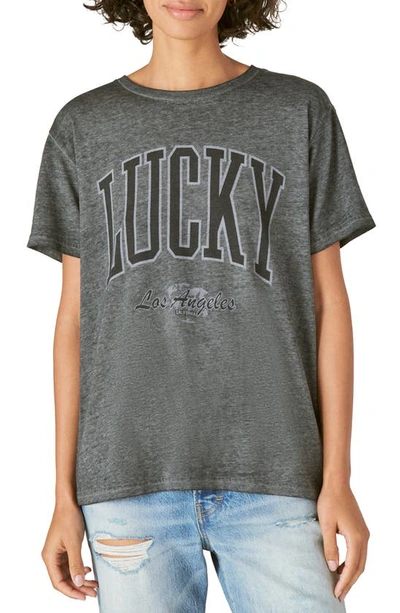 Shop Lucky Brand Lucky Los Angeles Graphic Tee In Anthracite