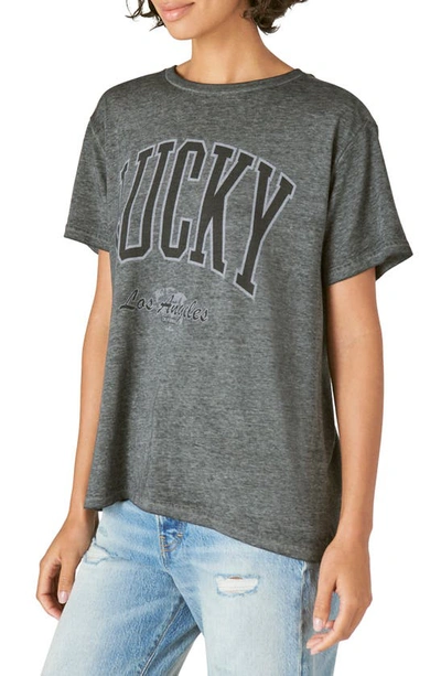 Shop Lucky Brand Lucky Los Angeles Graphic Tee In Anthracite