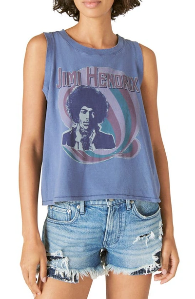 Shop Lucky Brand Jimi Hendrix Graphic Muscle Tank In Blue Indigo