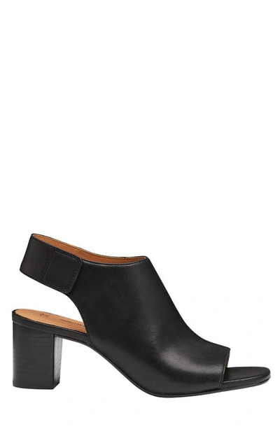 Shop Johnston & Murphy Evelyn Open Toe Sandal Bootie In Black Glove