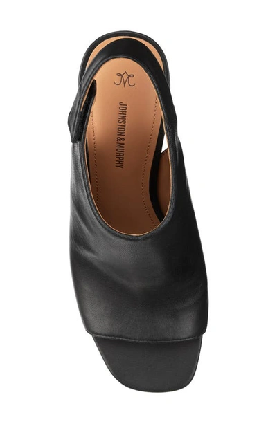 Shop Johnston & Murphy Evelyn Open Toe Sandal Bootie In Black Glove