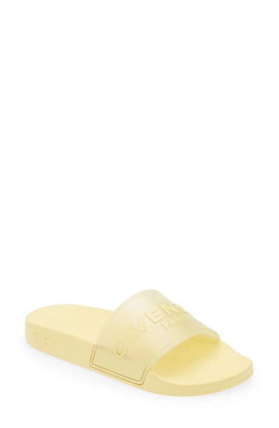Givenchy Yellow Slide Flat Sandals | ModeSens