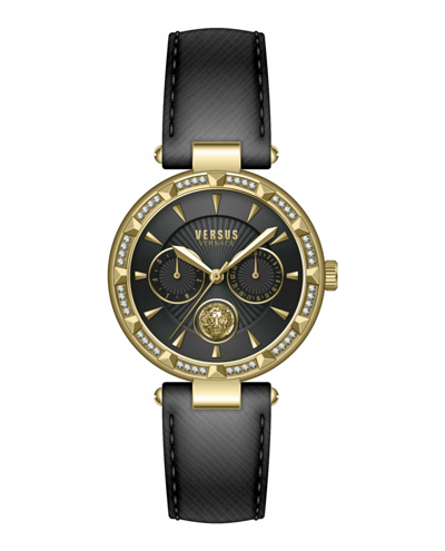 Shop Versus Sertie Crystal Strap Watch In Black