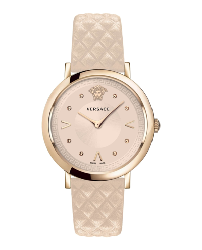 Shop Versace Pop Chic Lady Strap Watch In Gold