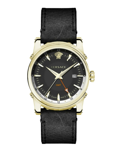 Shop Versace Gmt Vintage Strap Watch In Black