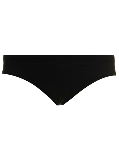 Shop Dsquared2 D-squared2 Mans Black Swim Briefs With Logo Print