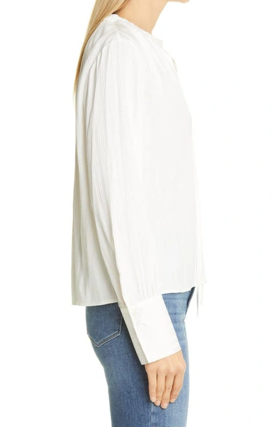 Shop Frame Shirred Neck Stretch Silk Blouse In Off White