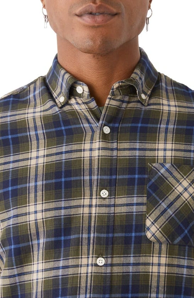 Shop Frank + Oak Plaid Cotton Flannel Button-up Shirt In Green