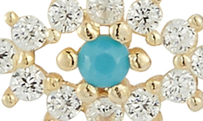 Sphera Milano Tiny Evil Eye Cz Stud Earrings In Yellow Gold