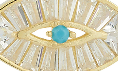 Shop Sphera Milano Evil Eye Cz Stud Earrings In Yellow Gold