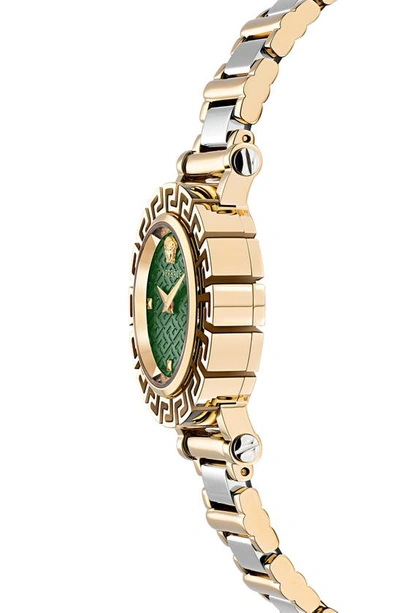 Shop Versace Greca Glam Bracelet Watch, 30mm In Yellow Gold/ Steel