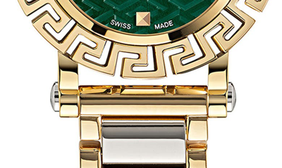 Shop Versace Greca Glam Bracelet Watch, 30mm In Yellow Gold/ Steel