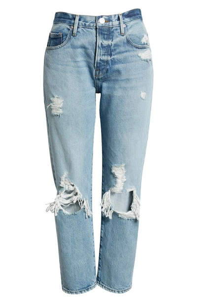 Shop Frame Le Original Ripped High Waist Crop Jeans In Sunkissed