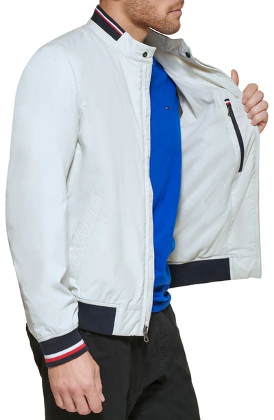Tommy Hilfiger Men's Lightweight Spring Bomber Jacket In Ice