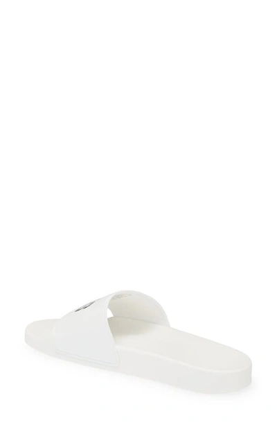 Shop Balenciaga Cities Pool Slide Sandal In White/ Black