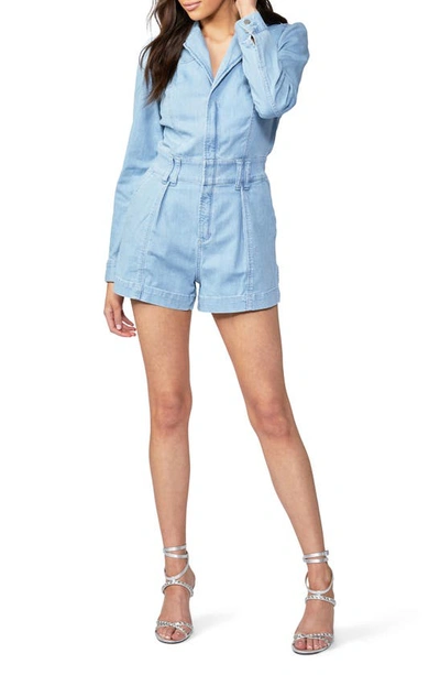 Paige Meg Denim Long Sleeve Romper In Songbird