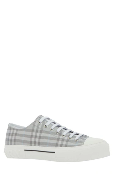 Burberry Men's Check Canvas Low-top Sneakers In Grey | ModeSens