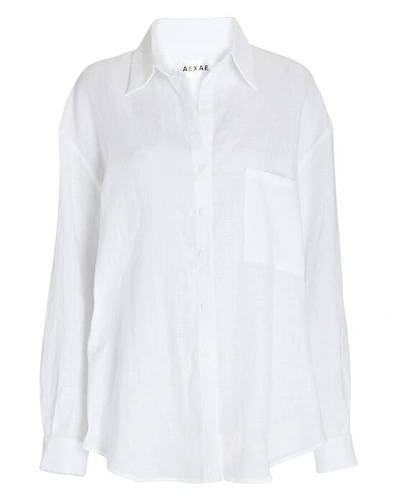 Shop Aexae Oversized Linen Shirt In White