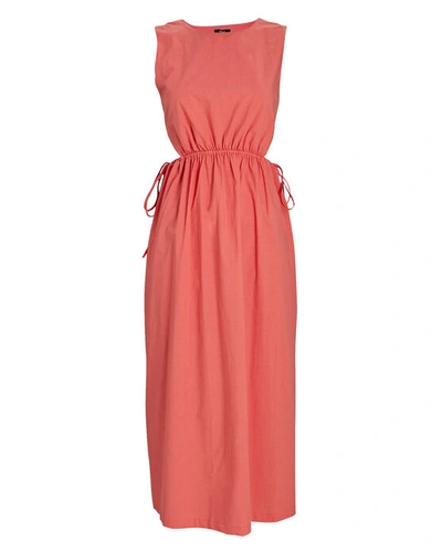 Shop Rails Yvette Cut-out Cotton-blend Midi Dress In Coral