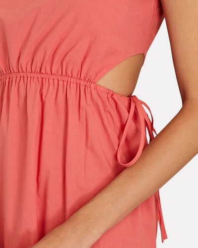 Shop Rails Yvette Cut-out Cotton-blend Midi Dress In Coral