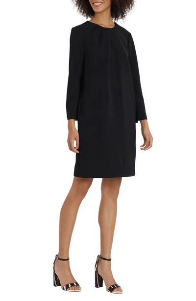 Shop Maggy London Asymmetrical Drape Sheath Dress In Black