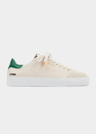 Shop Axel Arigato Clean 90 Mixed Leather Court Sneakers In Creminogreenleopa