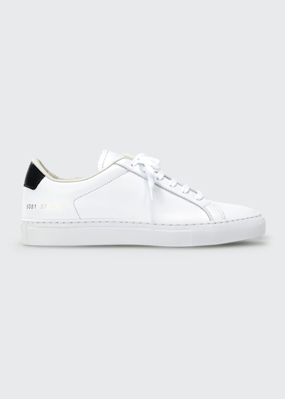 Shop Common Projects Retro Leather Low-top Sneakers In White Yellow