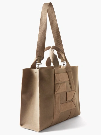 Fendi Ff-logo Canvas Tote Bag In Beige | ModeSens