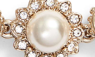 Shop Marchesa Imitation Pearl Line Bracelet In Cream/ Silk/ Gold