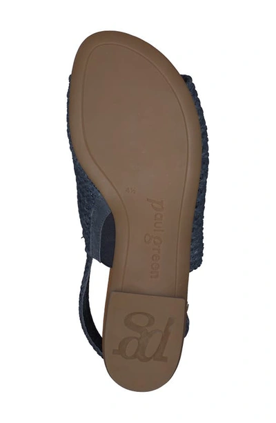 Shop Paul Green Helena Woven Leather Block Heel Sandal In Indigo Woven Sportnubuk