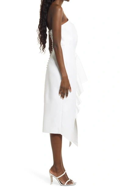 Shop Elliatt Reception Cascade Ruffle Strapless Cocktail Dress In White