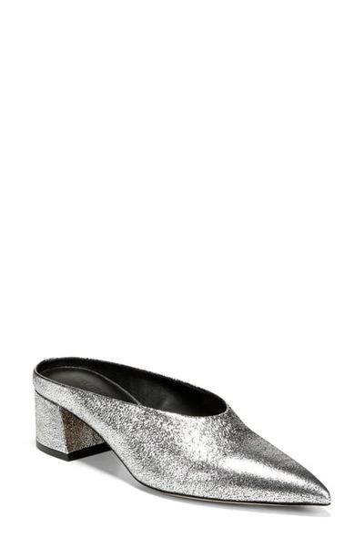 Shop Vince Ralston Pointy Toe Mule In Silver Metallic