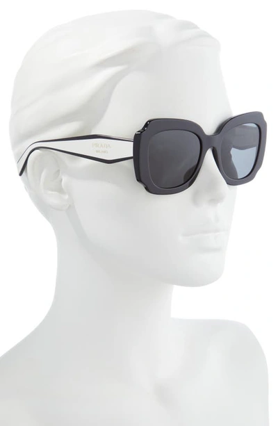 Shop Prada 52mm Geometric Sunglasses In Black